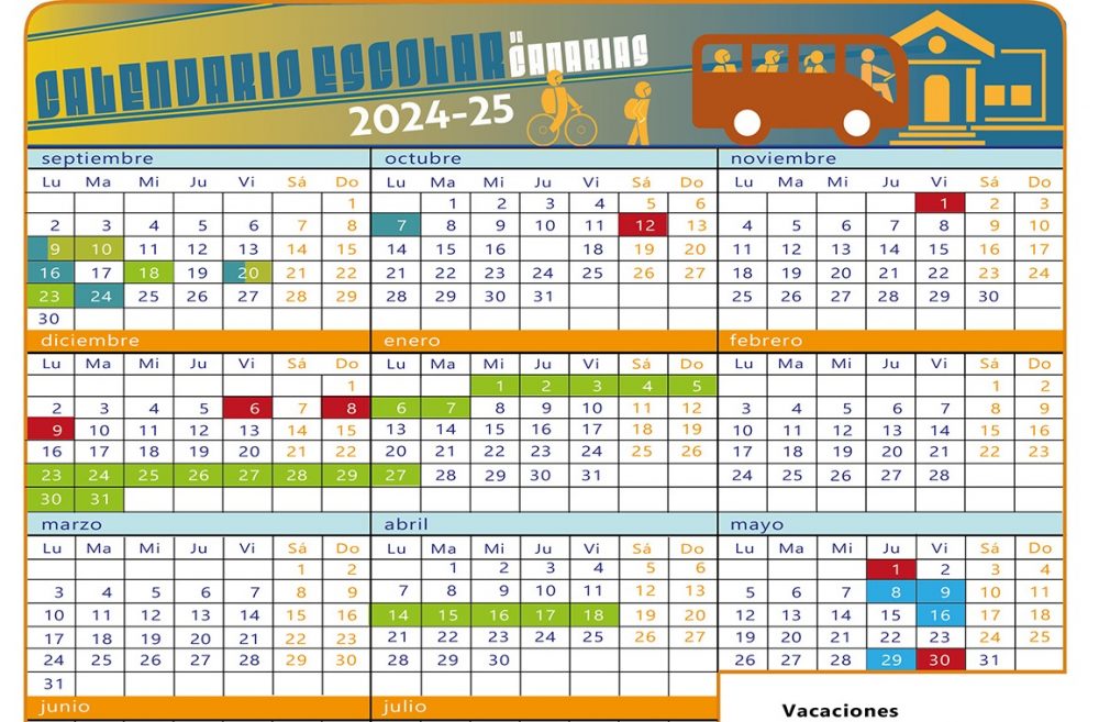 CANARIE. Calendario anno scolastico 2024/2025