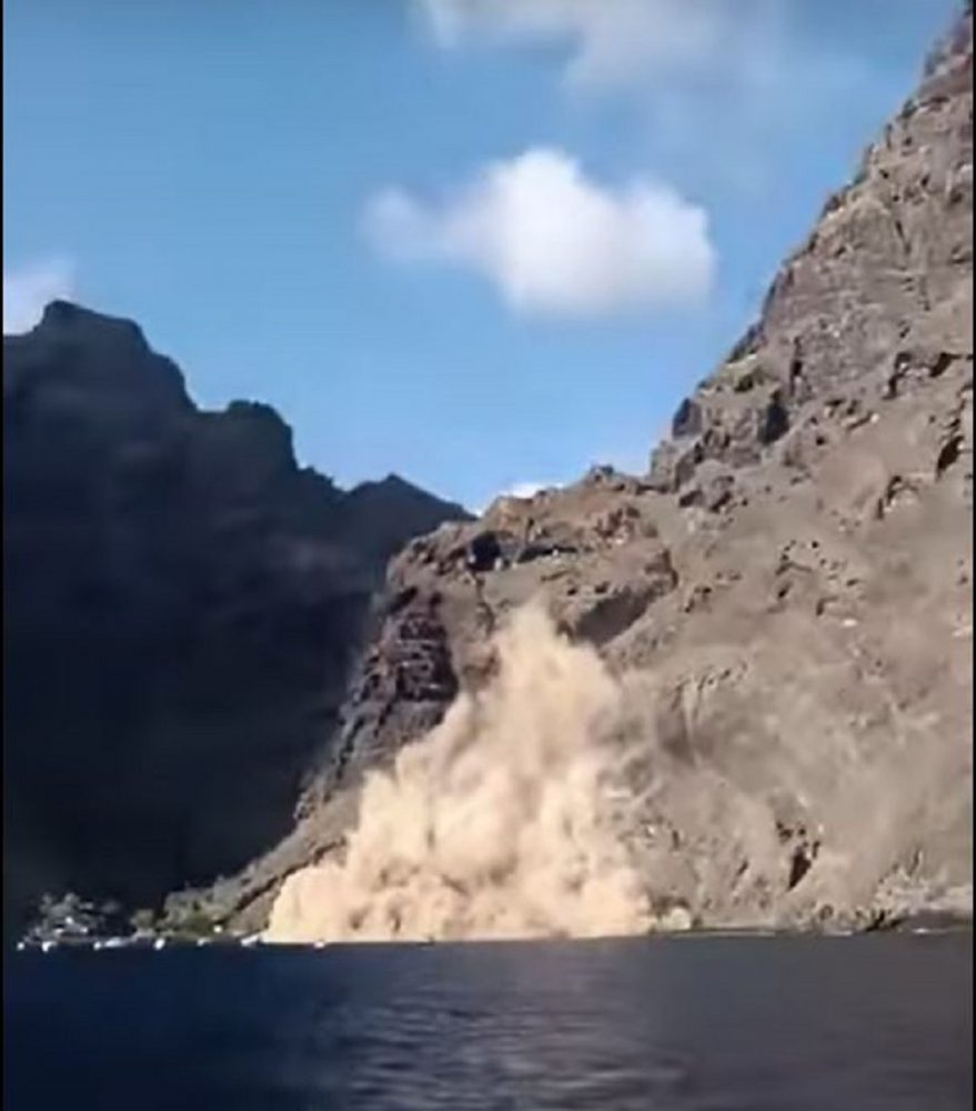 VIDEO Frana sulla spiaggia di Masca -Tenerife