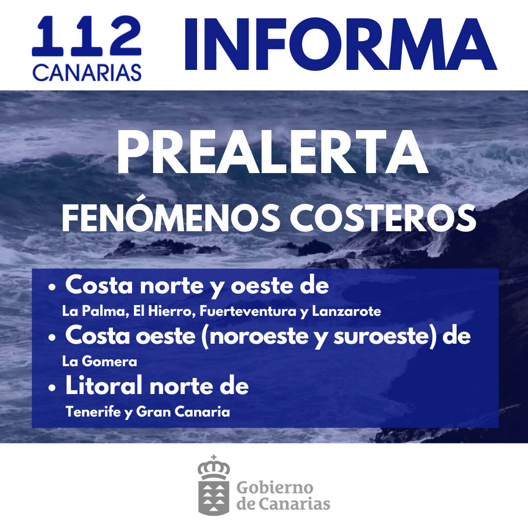 Canarie: pre-allerta per i fenomeni costieri