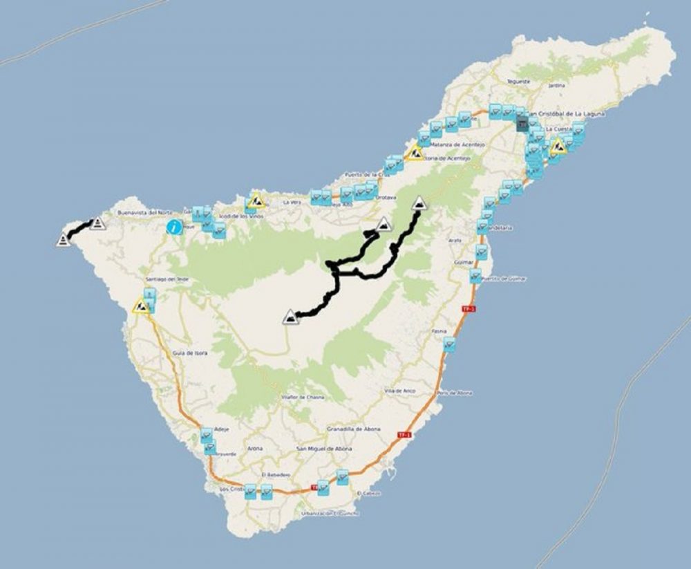 Ghiaccio sulla strada. Chiuse le vie di accesso al Teide