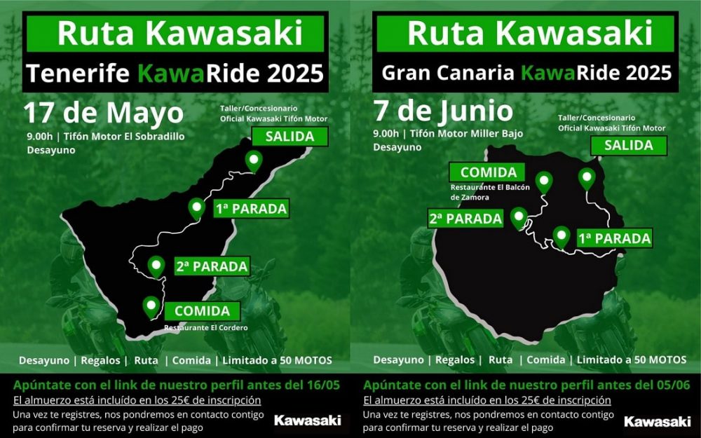 Aperte le iscrizioni per il Kawasaki Tour Canarias 2025