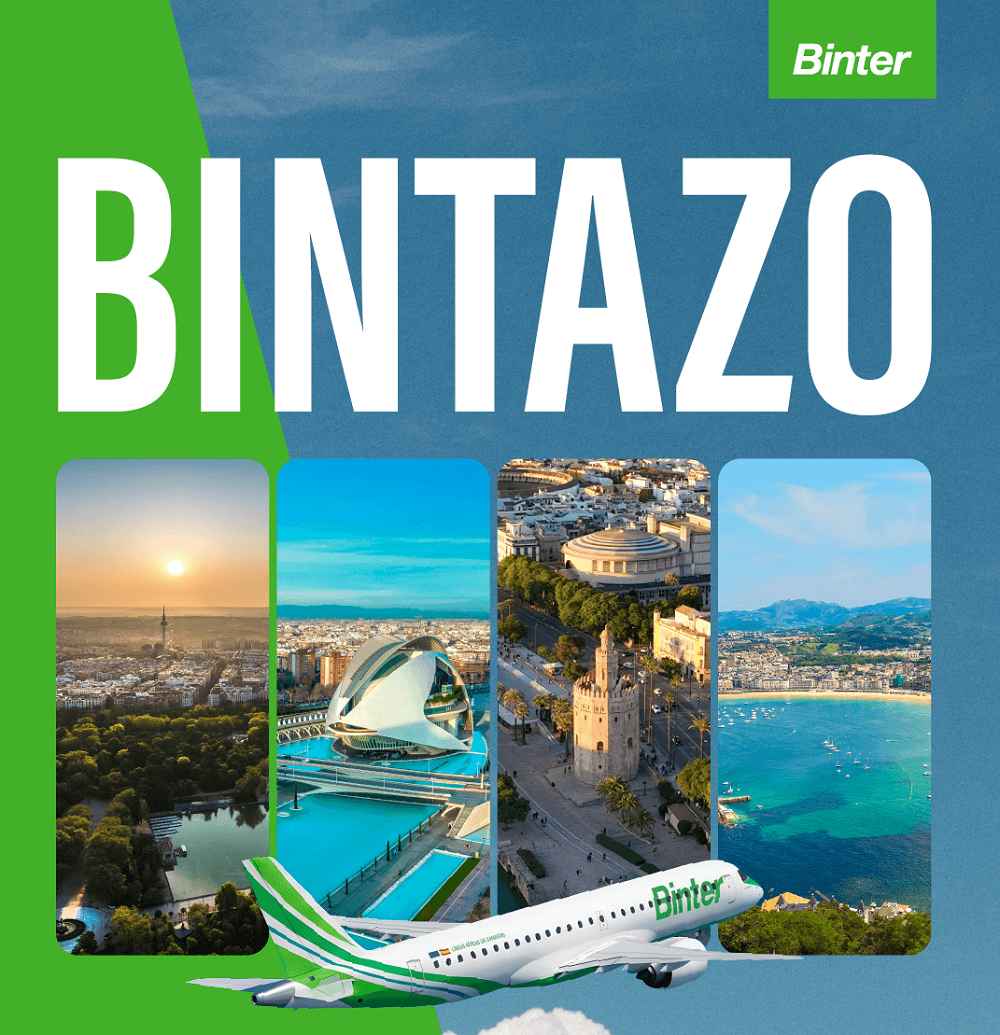Binter lancia la promozione “Bintazo”: voli nazionali e internazionali da 21€
