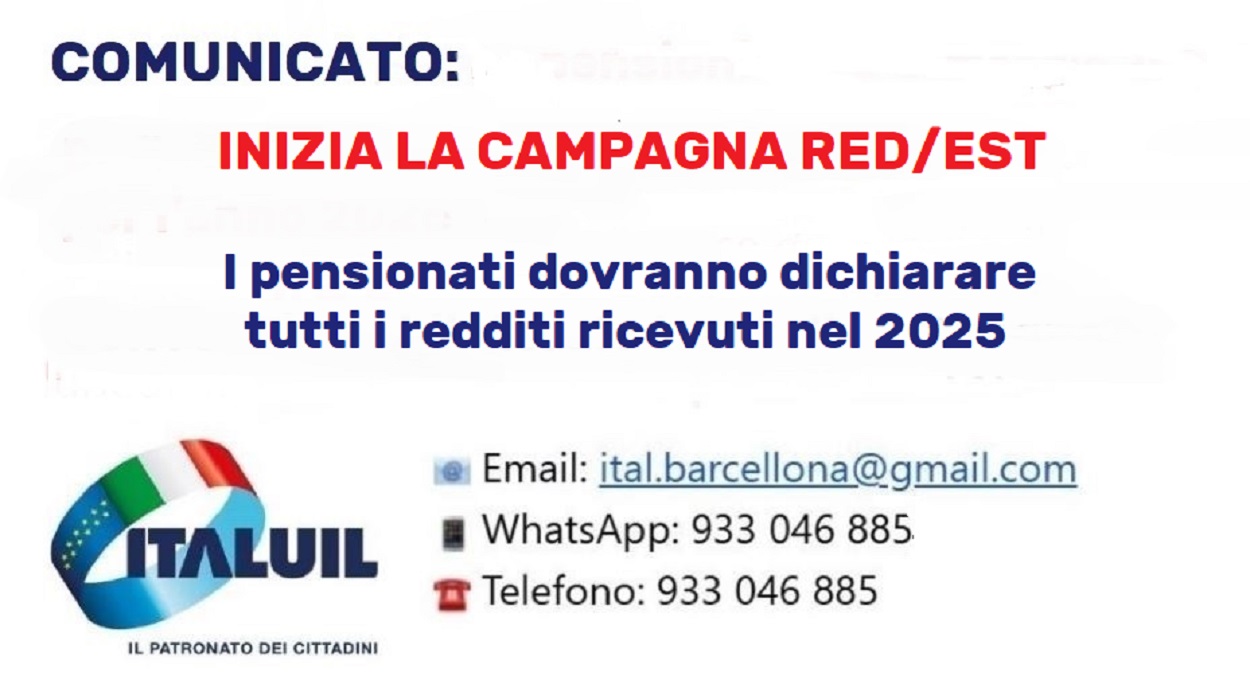 INIZIA LA CAMPAGNA RED/EST. Parte l’obbligo di dichiarazione dei redditi percepiti nel 2025
