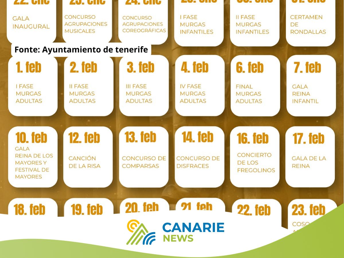 Santa Cruz presenta il programma ufficiale del Carnevale 2027